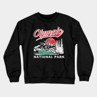 Olympic National Park 80'S Mountains Crewneck Sweatshirt